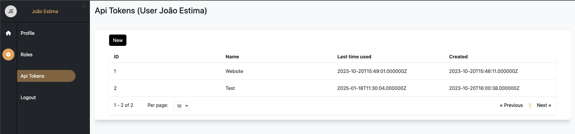 Admin Platform - Token
